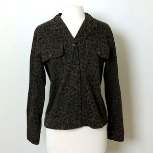 Sanctuary Size Medium Leopard Print Jean Jacket